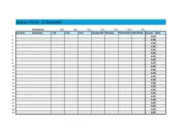 Vorschau - Anderer Materialtyp - Excel Notenliste - Zeugnis Note berechnen (Semester und Gesamt) - Seite 1