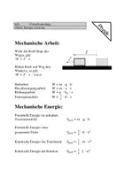 Vorschau - Arbeitsblätter - Formelsammlung Arbeit, Energie, Leistung - Deckblatt