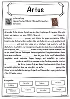Vorschau - Unterrichtsreihen - Artus Lückentext mit Wortspeicher Hörverstehen und Suchsel - Seite 1