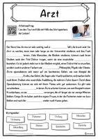 Vorschau - Unterrichtsreihen - Arzt Lückentext mit Wortspeicher Hörverstehen und Suchsel - Seite 1
