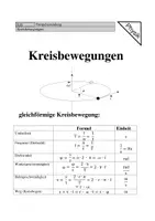 Vorschau - Arbeitsblätter - Formelsammlung Kreisbewegungen - Deckblatt