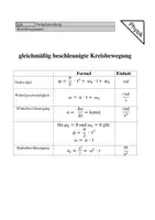 Vorschau - Arbeitsblätter - Formelsammlung Kreisbewegungen - Seite 1