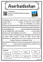 Vorschau - Unterrichtsreihen - Aserbaidschan Lückentext mit Wortspeicher Hörverstehen und Suchsel - Seite 1