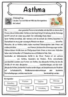 Vorschau - Unterrichtsreihen - Asthma Lückentext mit Wortspeicher Hörverstehen und Suchsel - Seite 1
