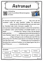 Vorschau - Unterrichtsreihen - Astronaut Lückentext mit Wortspeicher Hörverstehen und Suchsel - Seite 1