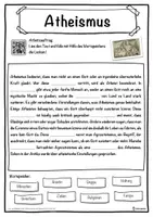 Vorschau - Unterrichtsreihen - Atheismus Lückentext mit Wortspeicher Hörverstehen und Suchsel - Seite 1