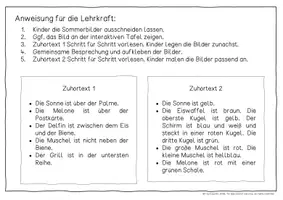 Vorschau - Arbeitsblätter - Zuhören in Klasse 1 - Thema Sommer (Zuhörkompetenz fördern) - Seite 2