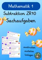 Vorschau - Arbeitsblätter - Materialpaket Subtraktion Sachaufgaben im ZR bis 20 - Seite 1