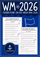 Vorschau - Arbeitsblätter - Großes Fußball WM 2026 Quiz - 20 Fragen rund um die WM - Deckblatt