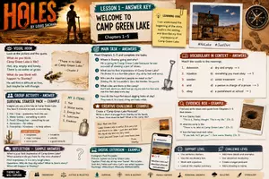 Vorschau - Arbeitsblätter - Grafic Task Card zur Lektüre Louis Sachar Holes: Kapitel 1-5 Englisch - Seite 1