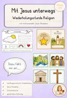 Vorschau - Arbeitsblätter - Jesus Stationenlernen | komplette Unterrichtsstunde zur Wiederholung Klasse 3/4 - Deckblatt