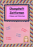 Vorschau - Arbeitsblätter - Übungsheft Zeitformen Präsens und Präteritum - Deckblatt
