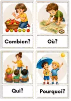 Vorschau - Poster - Les mots interrogatifs - Französische Fragewörter Bild- und Wortkarten Französischunterricht - Seite 1