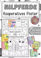 Vorschau - Mal- und Bastelvorlagen - Kooperatives Poster Nilpferdklasse Gemeinschaftsbild - Deckblatt