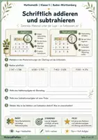 Vorschau - Arbeitsblätter - Schriftliches Addieren Subtrahieren Multiplizieren und Dividieren sichern - Seite 2