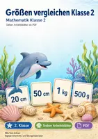Vorschau - Arbeitsblätter - Größen vergleichen Klasse 2 | Mathematik Klasse 2 | 7 Arbeitsblätter als PDF - Deckblatt