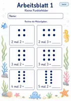 Vorschau - Arbeitsblätter - Punktefelder Multiplikation | Mathematik Klasse 2 | 7 Arbeitsblätter als PDF - Seite 1