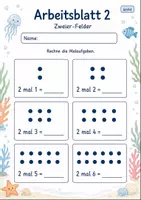 Vorschau - Arbeitsblätter - Punktefelder Multiplikation | Mathematik Klasse 2 | 7 Arbeitsblätter als PDF - Seite 2