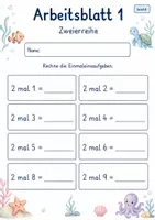 Vorschau - Arbeitsblätter - Einmaleins Klasse 2 | Mathematik Klasse 2 | 7 Arbeitsblätter als PDF - Seite 1