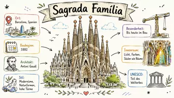 Vorschau - Arbeitsblätter - AB mit Fragen zum Thema "Sagrada Família" + Lösungsblatt + Infografik - Seite 1