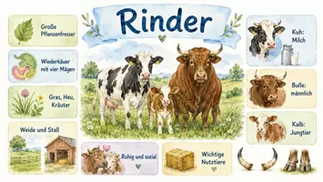 Vorschau - Arbeitsblätter - Arbeitsblatt "Rinder" + Onlineübung & MP3 + Infografik - Seite 2