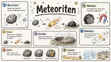 Vorschau - Arbeitsblätter - Arbeitsblätter zum Thema "Meteorit" + Lösung & MP3 + Mindmap + Infografik - Seite 1