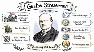 Vorschau - Arbeitsblätter - Arbeitsblätter zum Thema "Gustav Stresemann" + Lösung & MP3 + Mindmap + Infografik - Seite 1