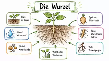 Vorschau - Arbeitsblätter - Arbeitsblätter zum Thema "Wurzel" + Lösung & MP3 + Mindmap + Infografik - Seite 1