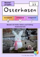Vorschau - Stundenentwürfe - Osterhasen basteln mit Wolle für Klasse 2 und 3 | Ostern und Frühling im Kunstunterricht · Bastelprojekt - Deckblatt