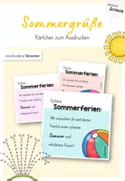 Vorschau - Mal- und Bastelvorlagen - Feriengruß - Sommerferien - Deckblatt