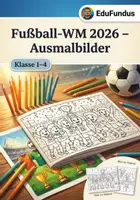 Vorschau - Mal- und Bastelvorlagen - Fußball-WM 2026 – Ausmalbilder für die Grundschule (Klasse 1–4) - Deckblatt