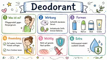 Vorschau - Arbeitsblätter - AB mit Fragen zum Thema "Deodorant" + Lösungsblatt + Mindmap + Infografik - Seite 1