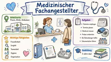 Vorschau - Arbeitsblätter - Arbeitsblätter zum Thema "Medizinischer Fachangestellter" + Lösung & MP3 + Infografik - Seite 1