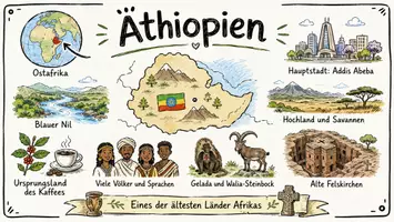Vorschau - Arbeitsblätter - AB mit Fragen zum Thema "Äthiopien" + Lösungsblatt + Infografik - Seite 1
