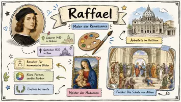 Vorschau - Arbeitsblätter - Arbeitsblätter zum Thema "Raffael" + Lösung & MP3 + Infografik - Seite 1
