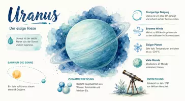 Vorschau - Arbeitsblätter - Arbeitsblatt "Uranus" + Onlineübung & MP3 + Infografik - Seite 1