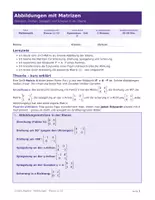 Vorschau - Arbeitsblätter - Abbildungen mit Matrizen Kl. 11–12 Gymnasium - Deckblatt