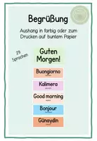 Vorschau - Poster - Aushang Begrüßung auf verschiedenen Sprachen - Deckblatt