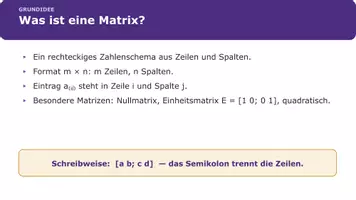 Vorschau - Präsentationen/Tafelbilder - Matrizen Kl. 11–12 Gymnasium – Begleitpräsentation - Seite 1