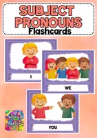 Vorschau - Bildkarten - Subject Pronouns Flashcards, Grammar Posters for Classroom, Homeschool, ESL, EFL - Deckblatt