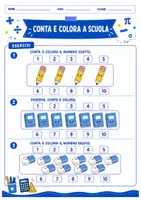 anteprima - Esercizi - Conta e colora classe prima - Pagina 1