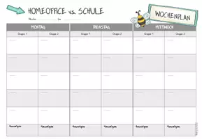 Vorschau - Lehrpläne/Lehrermaterial - Wochenplan Homeoffice vs Schule für Wechselmodell - Seite 1