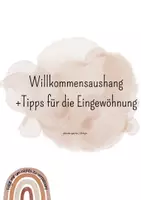 Vorschau - Poster - Willkommensaushang +Tipps für Eingewöhnung - Deckblatt