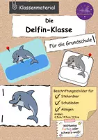 Vorschau - Lehrpläne/Lehrermaterial - Etiketten Stehordner/ Stehsammler Delfin-Klasse - Deckblatt