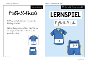 Vorschau - Stationenlernen - Fußball: Puzzle (Zahlenraum 20) - Addition und Subtraktion - Seite 3