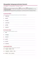 Vorschau - Arbeitsblätter - 100 Übungsfragen Jahrgangsstufentest Deutsch 8. Klasse Gymnasium Bayern | Grammatik, Wortschatz & Rechtschreibung | Mit Lösungen - Deckblatt