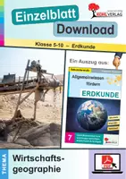 Vorschau - Unterrichtsreihen - Allgemeinwissen fördern ERDKUNDE - Wirtschaftsgeographie | Sekundarstufe Klasse 5-10 | Rohstoffe, Globalisierung | Arbeitsblätter, Kopiervorlagen, Freiarbeit mit Lösungen - Deckblatt