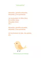 Aperçu - Préparation de séquence / Séquence complète - Comptines de printemps - Carnet de chansons - Page 1