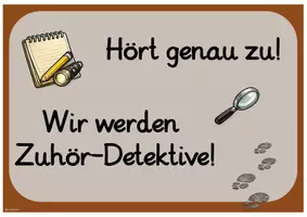 Vorschau - Unterrichtsreihen - Reihentransparenz Zuhören (Zuhör-Detektive) - Deckblatt