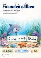 Vorschau - Arbeitsblätter - Einmaleins Üben | Mathematik Klasse 2 | 7 Arbeitsblätter als PDF - Deckblatt